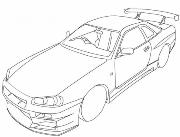 Раскраска Nissan Skyline r34