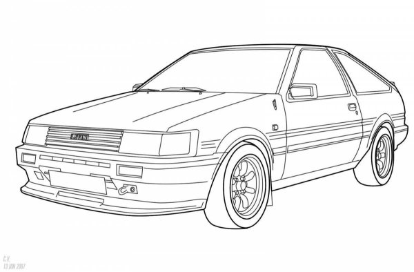 Раскраска Toyota ae86