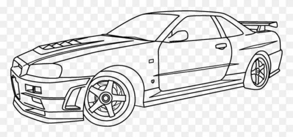 Nissan Skyline GTR r34 раскраска