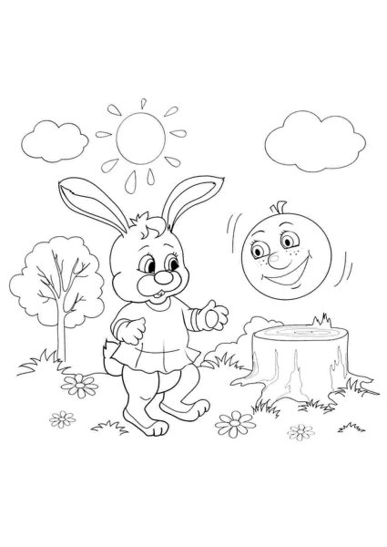 Русская народная сказка Колобок раскраска