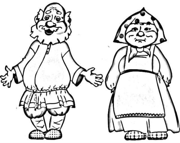 Герои сказки Колобок раскраска