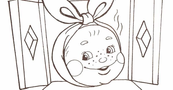 Колобок раскраска для детей