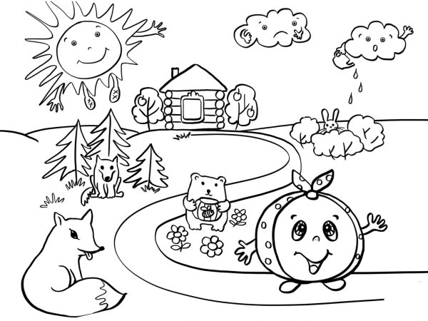 Колобок рисунок