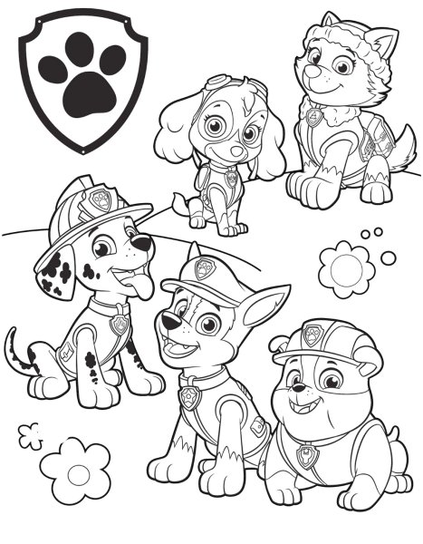 Картинки раскраски маршал щенячий патруль (53 фото)