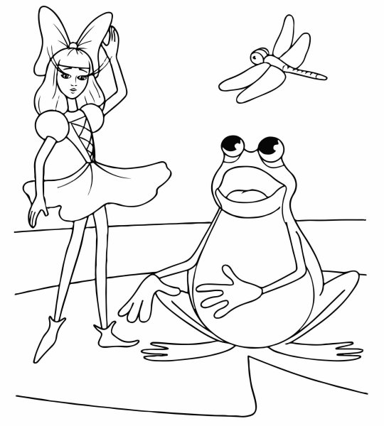 Раскраска к сказке Дюймовочка