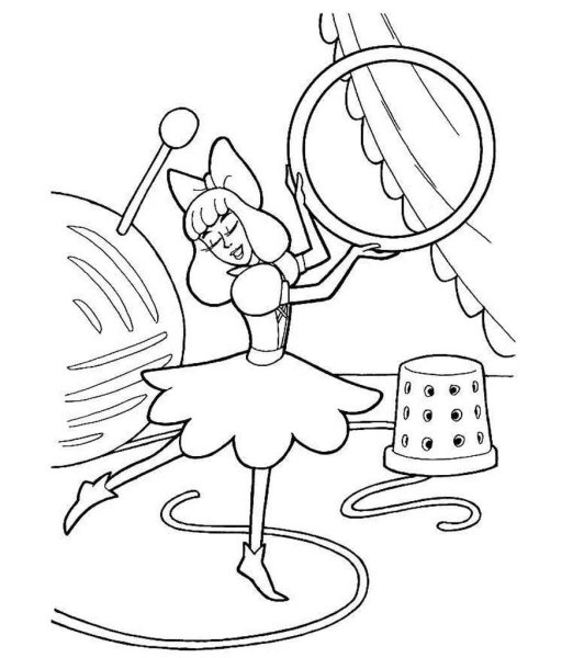 Раскраска к сказке Андерсена Дюймовочка