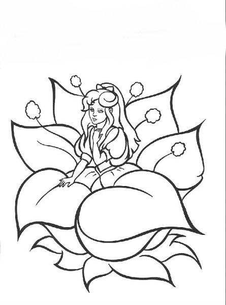 Раскраска к сказке Дюймовочка