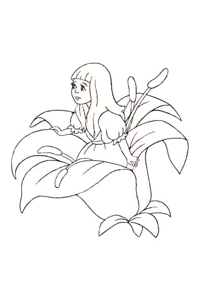 Андерсен Дюймовочка раскраска