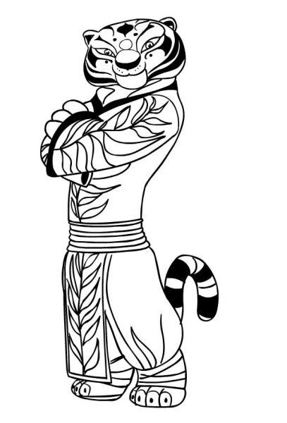 Раскраска кунг фу Панда мастер Угвей