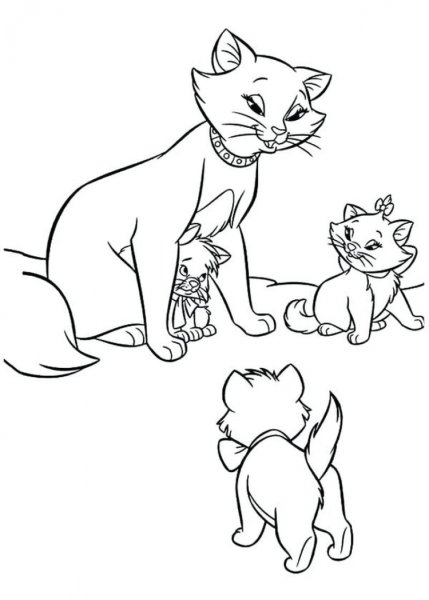 Кошки Аристократы раскраска