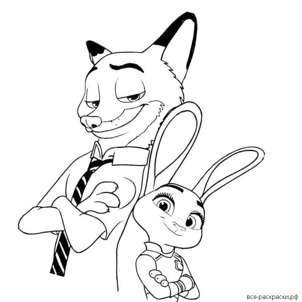 Джуди Хопс раскраска