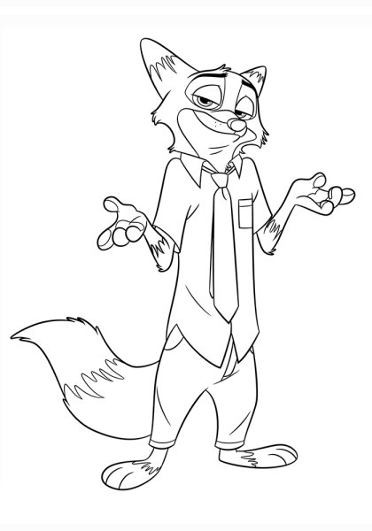 Ник и Джуди раскраска