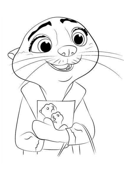 Ник и Джуди раскраска