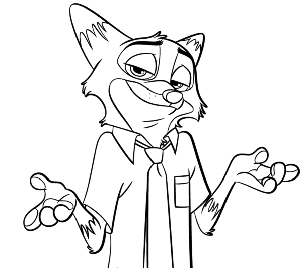 Ник и Джуди раскраска