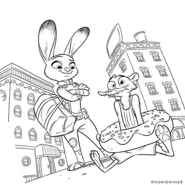 Раскраска Зверополис