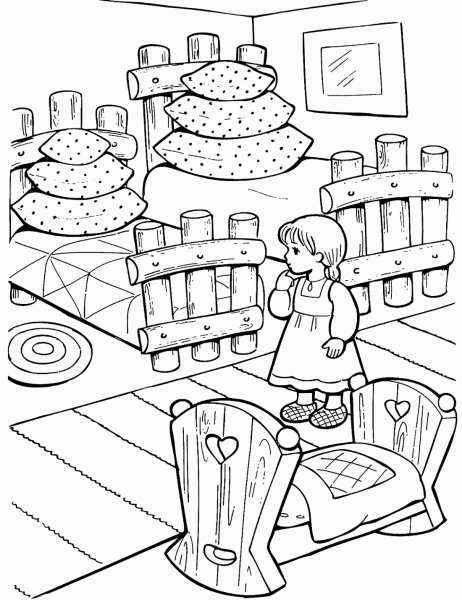 Иллюстрация к сказке три медведя раскраска