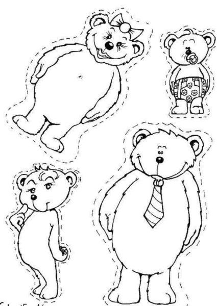 Раскраска. Три медведя