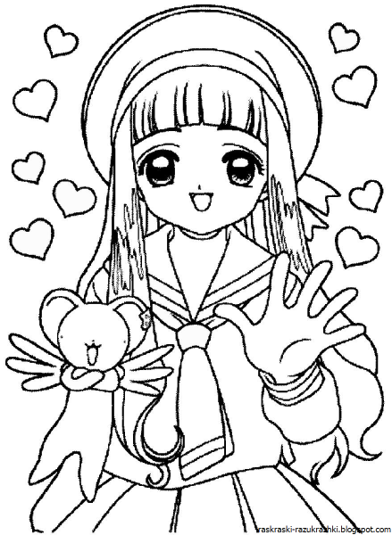 Раскраски для девочек аниме