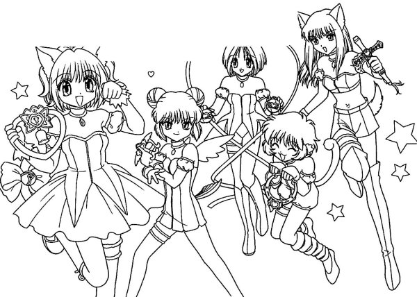 Раскраски для девочек сложные аниме