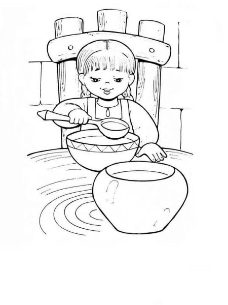 Раскраска к сказке три медведя для детей