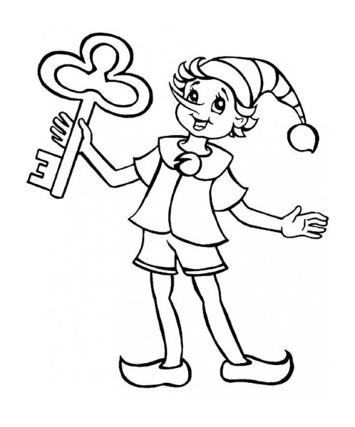 Рисунок к сказке золотой ключик или приключения Буратино карандашом