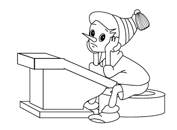 Весёлые раскраски Буратино