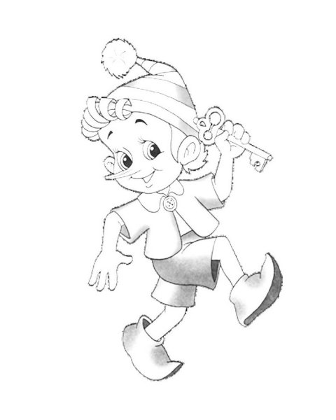 Буратино Артемон Пьеро раскраска