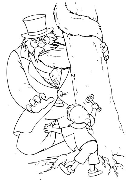 Рисунок золотой ключик и приключения Буратино