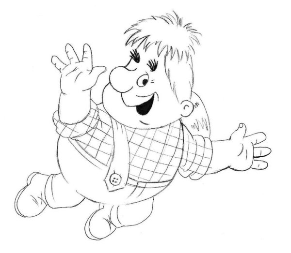 Линдгрен малыш и Карлсон раскраска