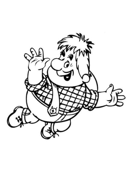 Герои Карлсона и малыша раскраска