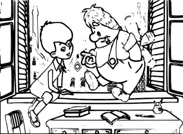 Малыш и Карлсон. Раскраска