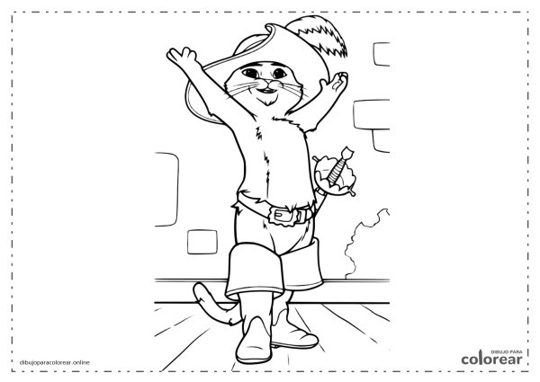 Кот в сапогах раскраска