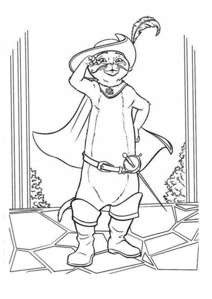 Раскраска к сказке кот в сапогах Шарля Перро