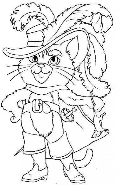 Раскраска к сказке кот в сапогах Шарля Перро