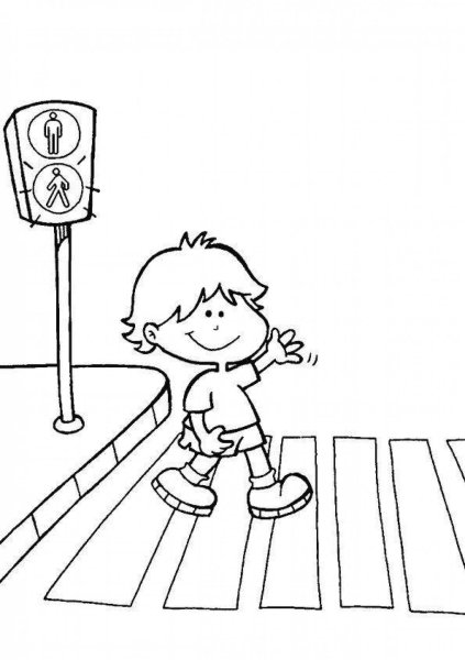 Разукрашивание по ПДД для дошкольников