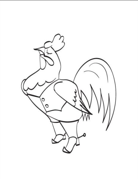 Раскраски к сказке петушок и бобовое зернышко для детей