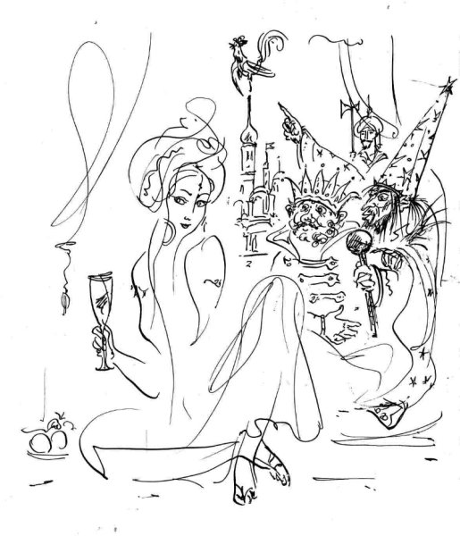 Сказка о золотом петушке Пушкин раскраска