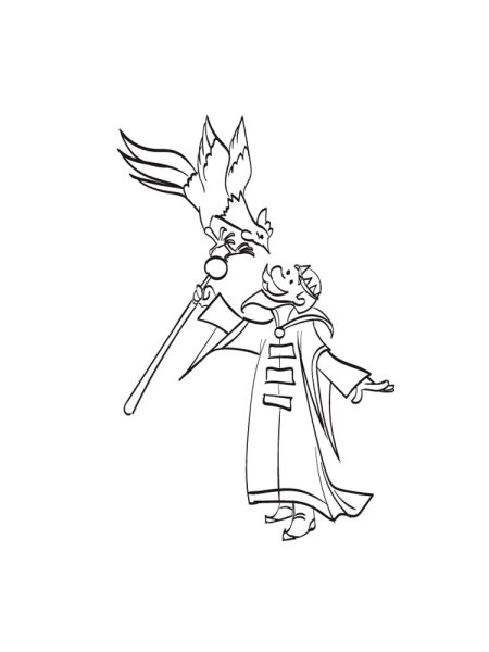 Раскраска по сказке о золотом петушке