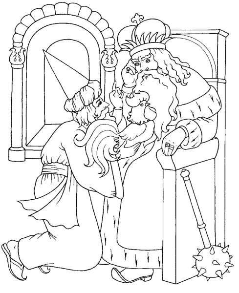 Раскраска петух из сказки Пушкина