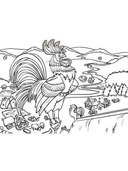 Золотой петушок раскраска