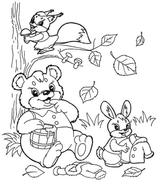 Осень раскраска для детей