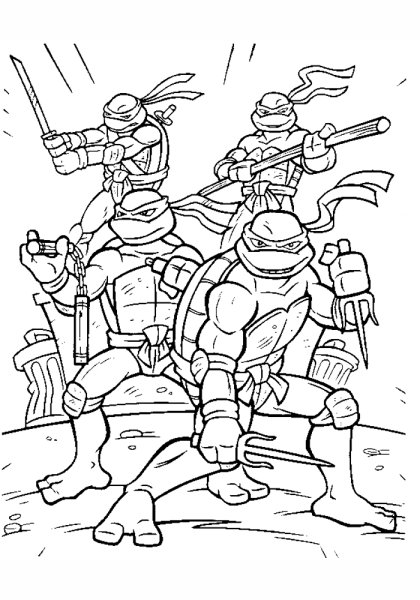 Раскраски Черепашки ниндзя для детей