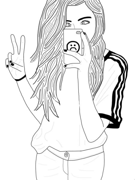 Рисунки для срисовки девушки