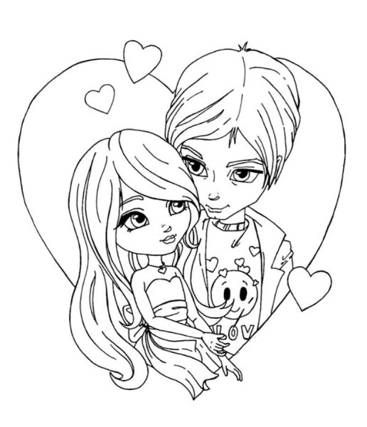 Раскраска любовь