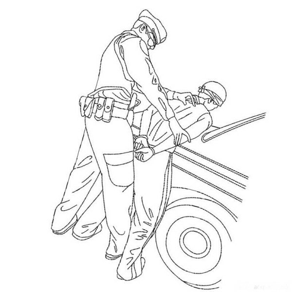 Полиция раскраска для детей