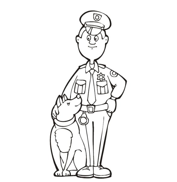 Раскраска профессии полицейский