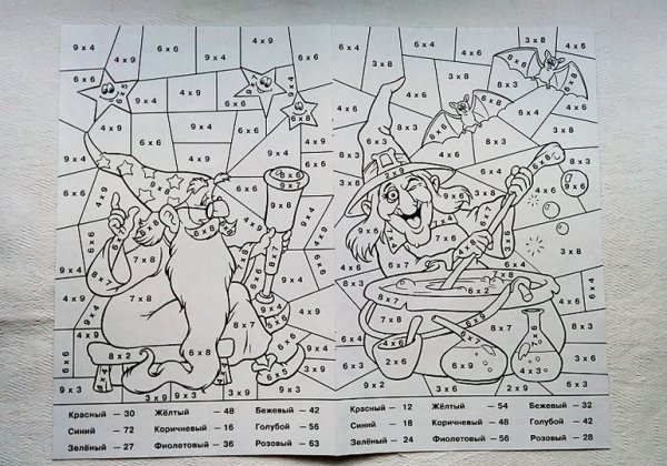 Раскраска табличное умножение и деление 3 класс