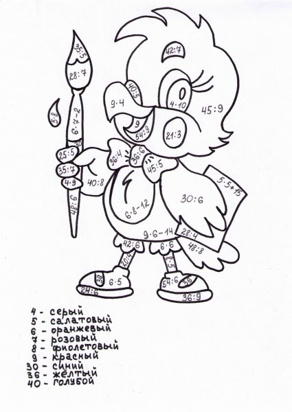 Раскраска внетабличное умножение и деление 3 класс