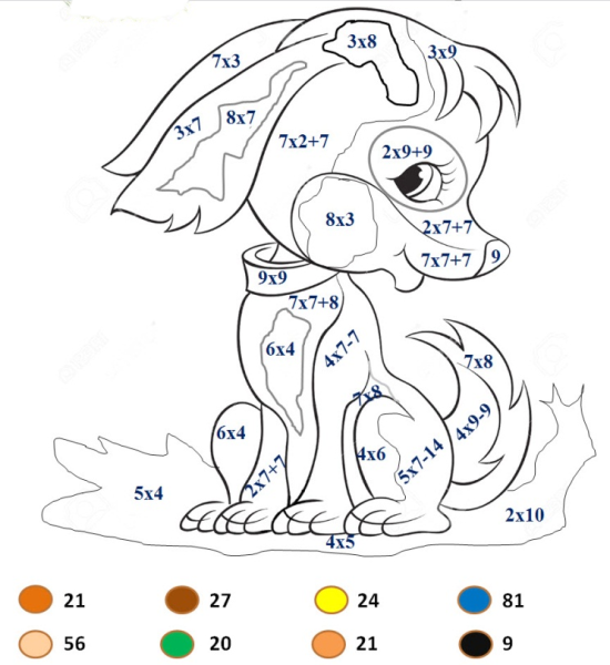 Раскраска умножение