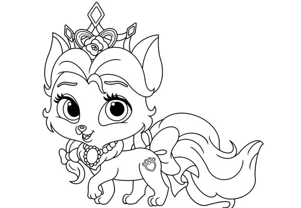 Питомцы принцесс Диснея раскраски